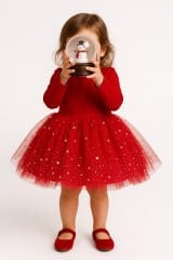 LittleLune Yılbaşı Parti Elbisesi- Kırmızı