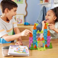 MAGNA-TILES® - Travel Set - Seyahat Seti Manyetik Bloklar - 55 Parça