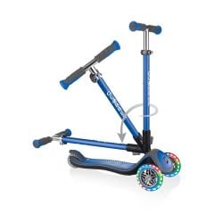 Globber Elite Deluxe 3 Tekerlekli Işıklı Çocuk Scooter - Lacivert