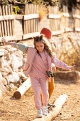 Colorblock Nakış Detaylı Sweatshirt - Lila