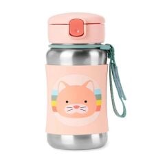 Skip Hop Zoo Paslanmaz Çelik Pipetli Suluk Kedi