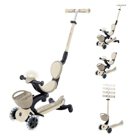 Globber Go Up Baby 360 Işıklı Scooter - Koyu Bej