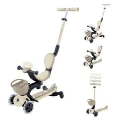Globber Go Up Baby 360 Işıklı Scooter - Koyu Bej