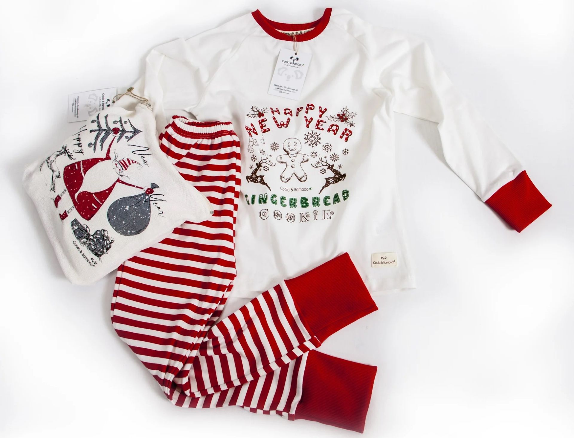 Coala Bamboo Kurabiye Temalı Yılbaşı Pijama Takımı (1 - 9 Yaş)